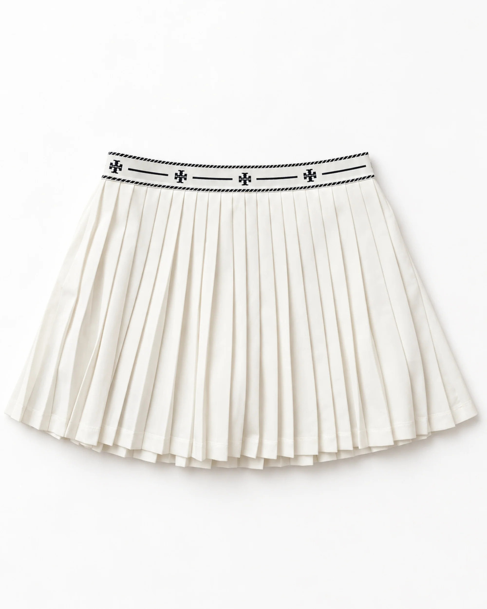 Tory Sport Mesh Pleated Tennis Skirt in Snow White